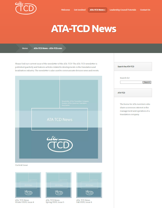 ATA-TCD News page